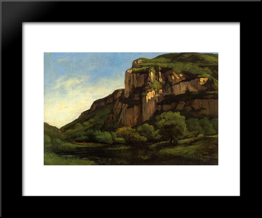 Rocks At Mouthier 20x24 Black Modern Wood Framed Art Print Poster by Courbet, Gustave