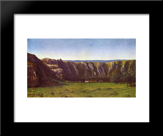 Rocky Landscape Near Flagey 20x24 Black Modern Wood Framed Art Print Poster by Courbet, Gustave