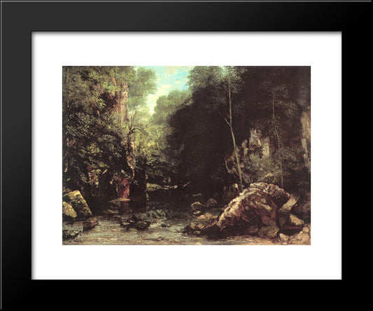 Rocky River Valley 20x24 Black Modern Wood Framed Art Print Poster by Courbet, Gustave