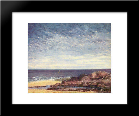 Sea Coast In Normandy 20x24 Black Modern Wood Framed Art Print Poster by Courbet, Gustave