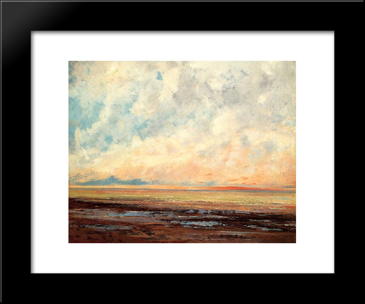 Seascape 20x24 Black Modern Wood Framed Art Print Poster by Courbet, Gustave