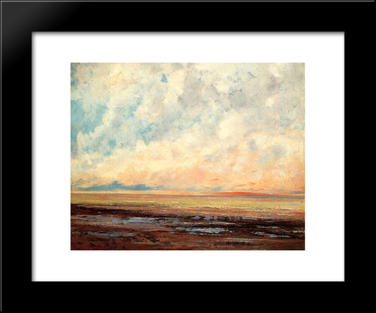 Seascape 20x24 Black Modern Wood Framed Art Print Poster by Courbet, Gustave