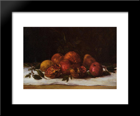 Still Life 20x24 Black Modern Wood Framed Art Print Poster by Courbet, Gustave