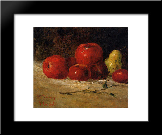 Still Life Apples And Pears 20x24 Black Modern Wood Framed Art Print Poster by Courbet, Gustave