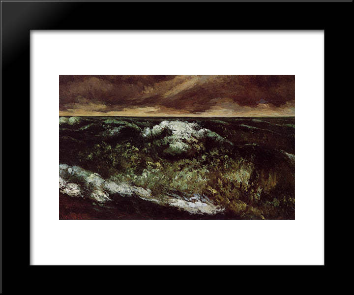 The Angry Sea 20x24 Black Modern Wood Framed Art Print Poster by Courbet, Gustave