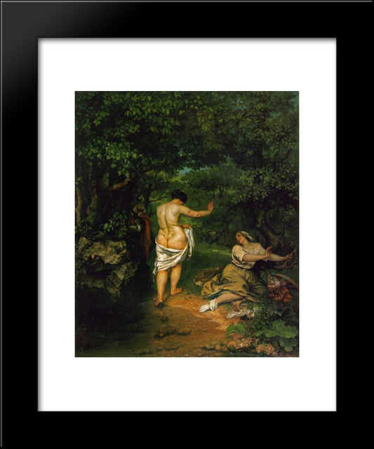 The Bathers 20x24 Black Modern Wood Framed Art Print Poster by Courbet, Gustave