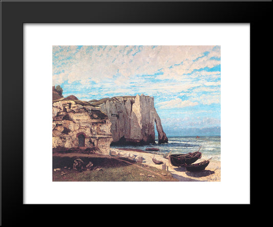 The Cliffs At Etretat After The Storm 20x24 Black Modern Wood Framed Art Print Poster by Courbet, Gustave