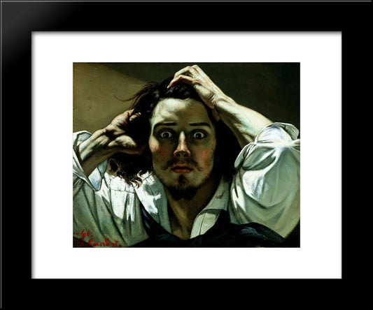 The Desperate Man (Self-Portrait) 20x24 Black Modern Wood Framed Art Print Poster by Courbet, Gustave