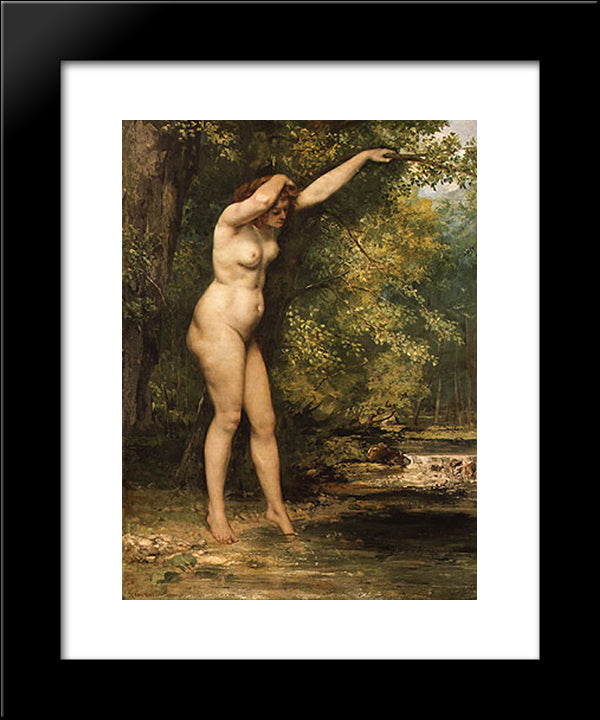 The Young Bather 20x24 Black Modern Wood Framed Art Print Poster by Courbet, Gustave