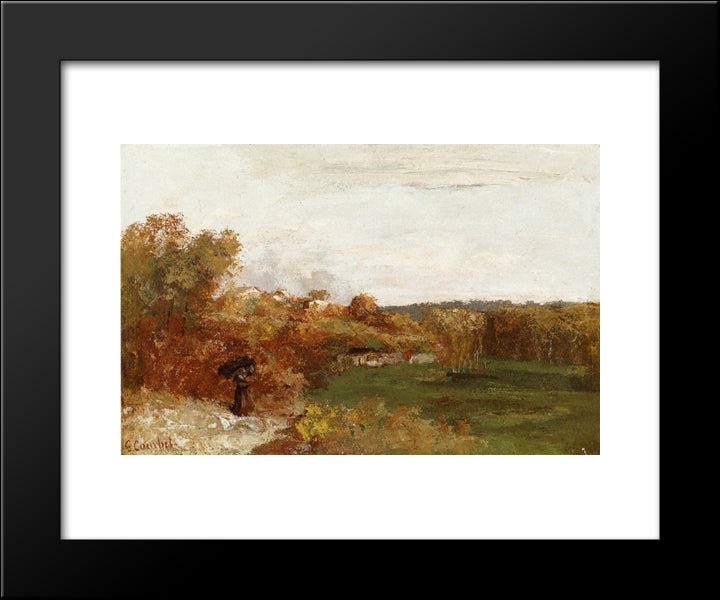 Valley At Fontcouvert 20x24 Black Modern Wood Framed Art Print Poster by Courbet, Gustave