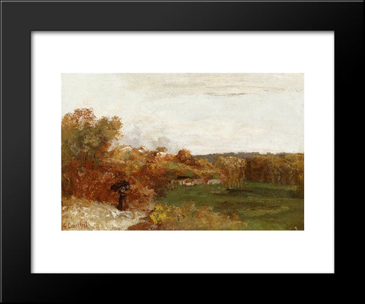 Valley At Fontcouvert 20x24 Black Modern Wood Framed Art Print Poster by Courbet, Gustave