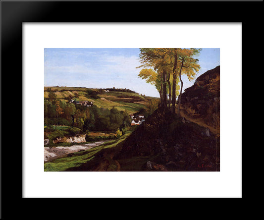 Valley Of Ornans 20x24 Black Modern Wood Framed Art Print Poster by Courbet, Gustave