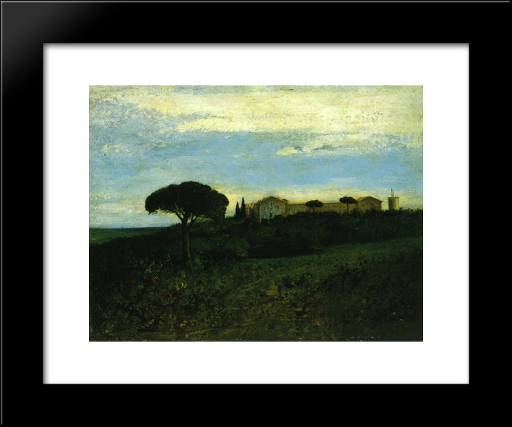 View Of La Tour De Farges 20x24 Black Modern Wood Framed Art Print Poster by Courbet, Gustave