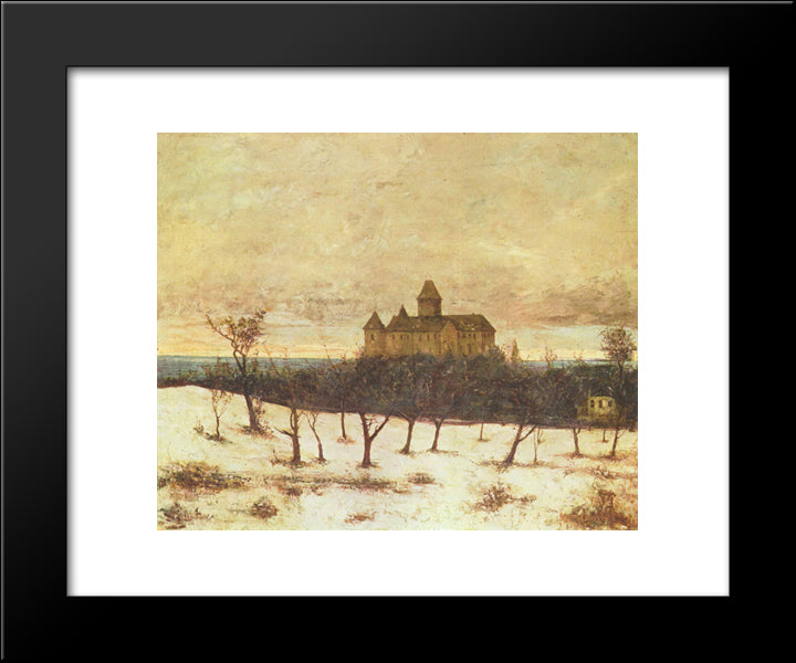 View Of Neuenburger 20x24 Black Modern Wood Framed Art Print Poster by Courbet, Gustave