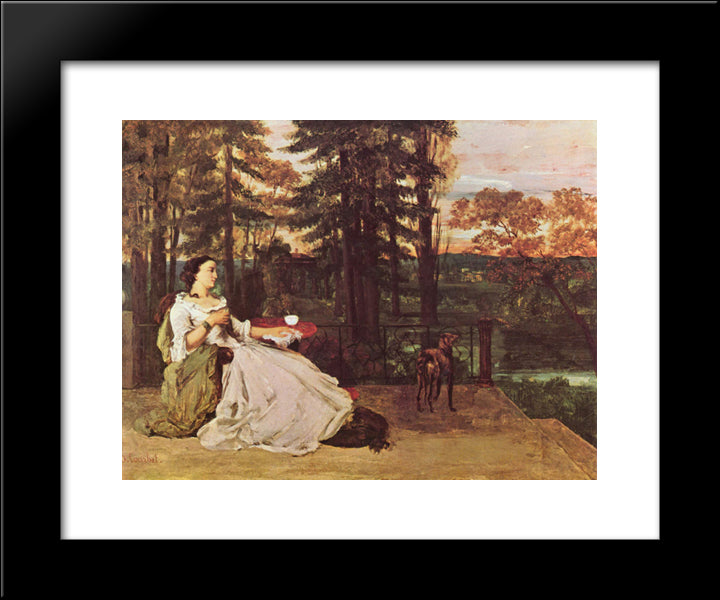 Woman Of Frankfurt 20x24 Black Modern Wood Framed Art Print Poster by Courbet, Gustave