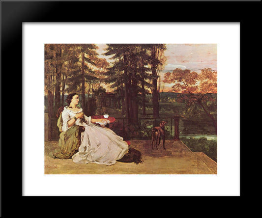 Woman Of Frankfurt 20x24 Black Modern Wood Framed Art Print Poster by Courbet, Gustave