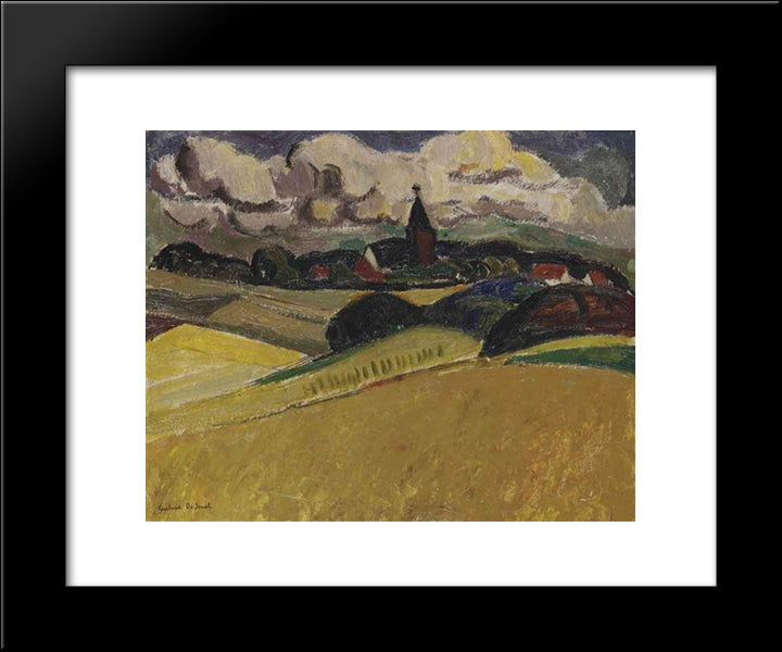 A View Of Blaricum 20x24 Black Modern Wood Framed Art Print Poster by Smet, Gustave de