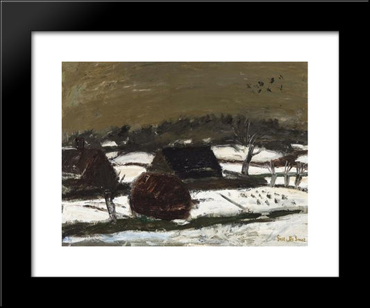 Dark Snow 20x24 Black Modern Wood Framed Art Print Poster by Smet, Gustave de