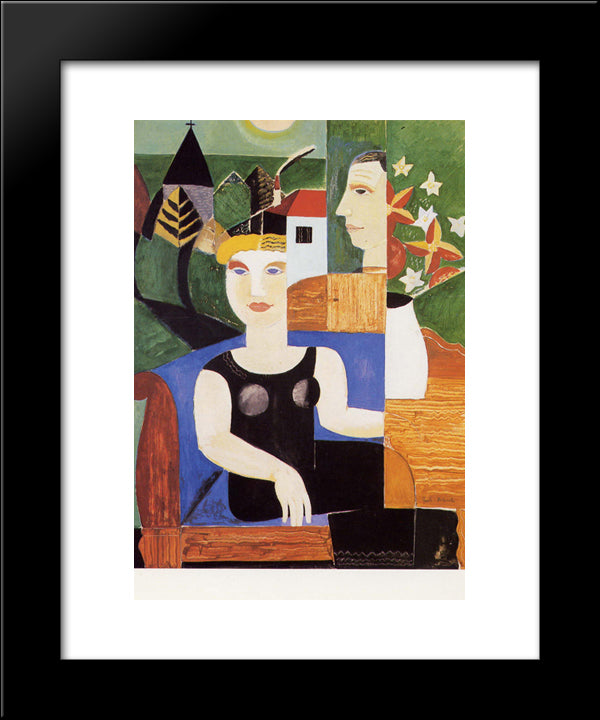 L'Artiste Et Sa Femme 20x24 Black Modern Wood Framed Art Print Poster by Smet, Gustave de