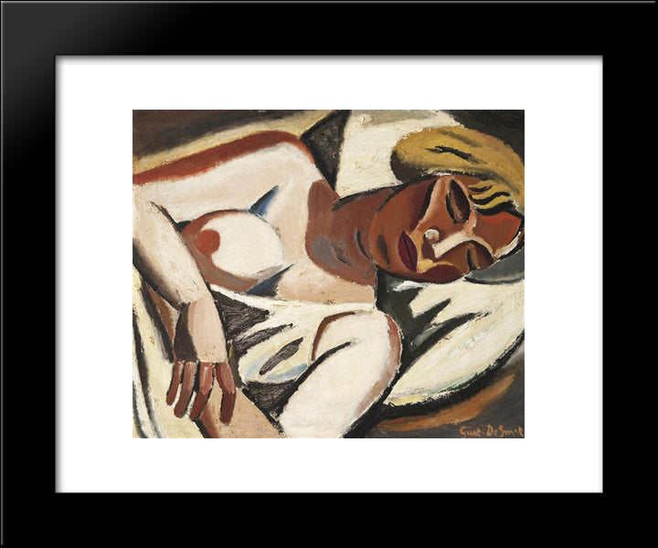 Nu Couche 20x24 Black Modern Wood Framed Art Print Poster by Smet, Gustave de