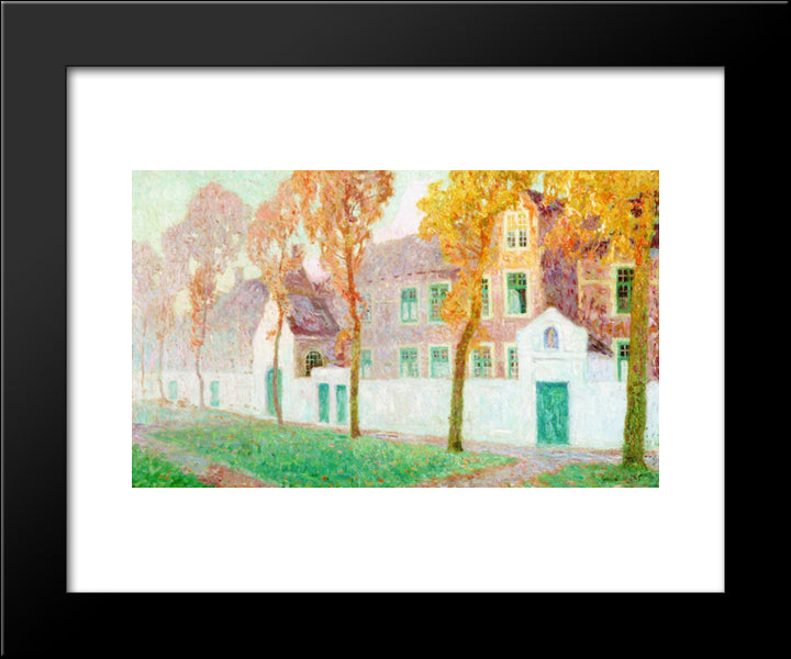 The Beguine Convent In Bruges 20x24 Black Modern Wood Framed Art Print Poster by Smet, Gustave de