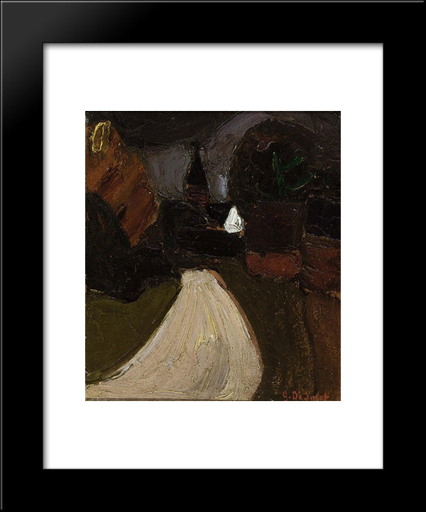 Village 20x24 Black Modern Wood Framed Art Print Poster by Smet, Gustave de