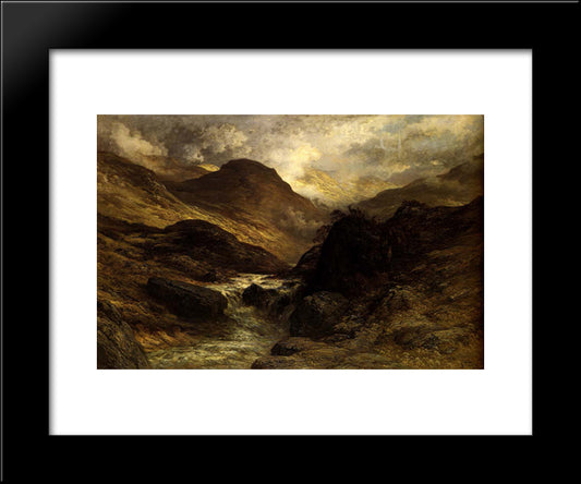 A Canyon 20x24 Black Modern Wood Framed Art Print Poster by Dore, Gustave