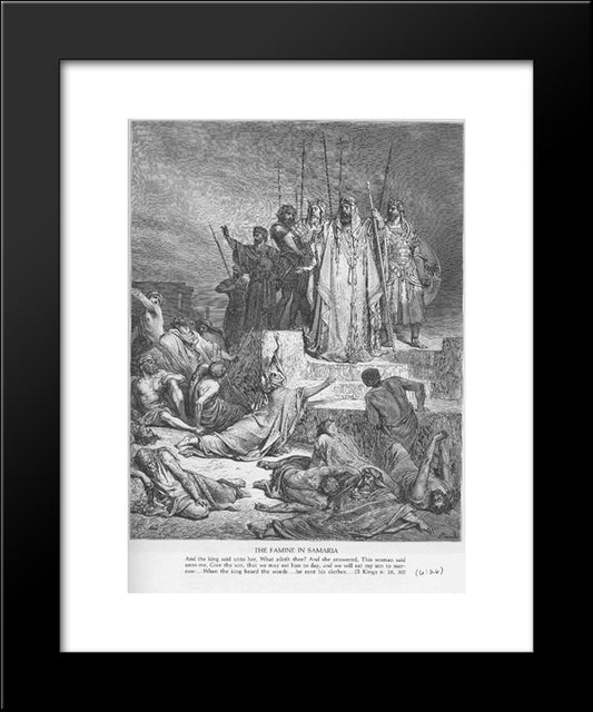A Famine In Samaria 20x24 Black Modern Wood Framed Art Print Poster by Dore, Gustave