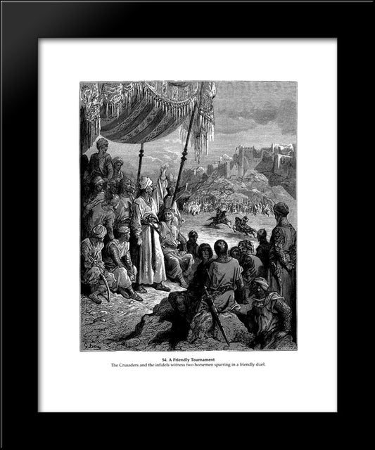A Friendly Tournament 20x24 Black Modern Wood Framed Art Print Poster by Dore, Gustave