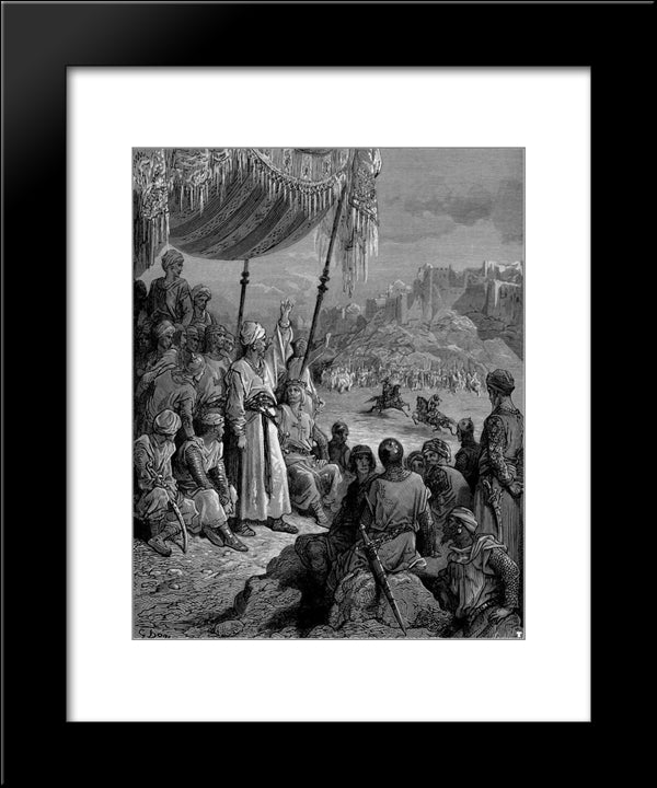 A Friendly Tournament During The Third Crusade In 1189 20x24 Black Modern Wood Framed Art Print Poster by Dore, Gustave