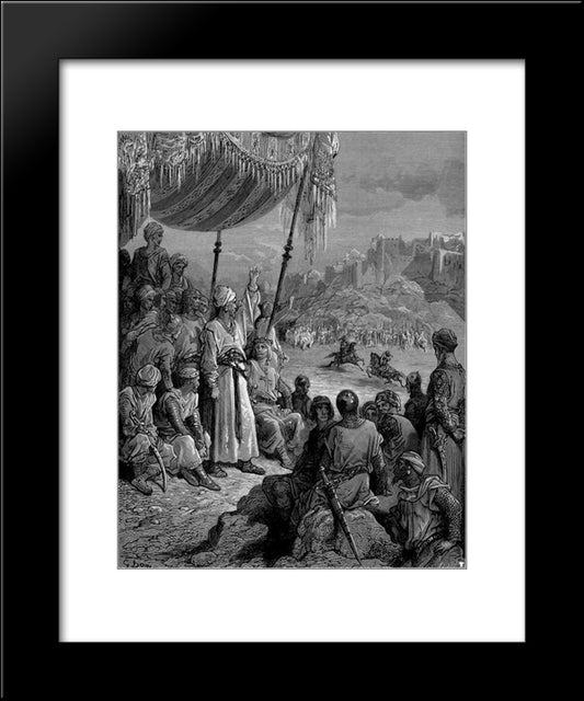 A Friendly Tournament During The Third Crusade In 1189 20x24 Black Modern Wood Framed Art Print Poster by Dore, Gustave