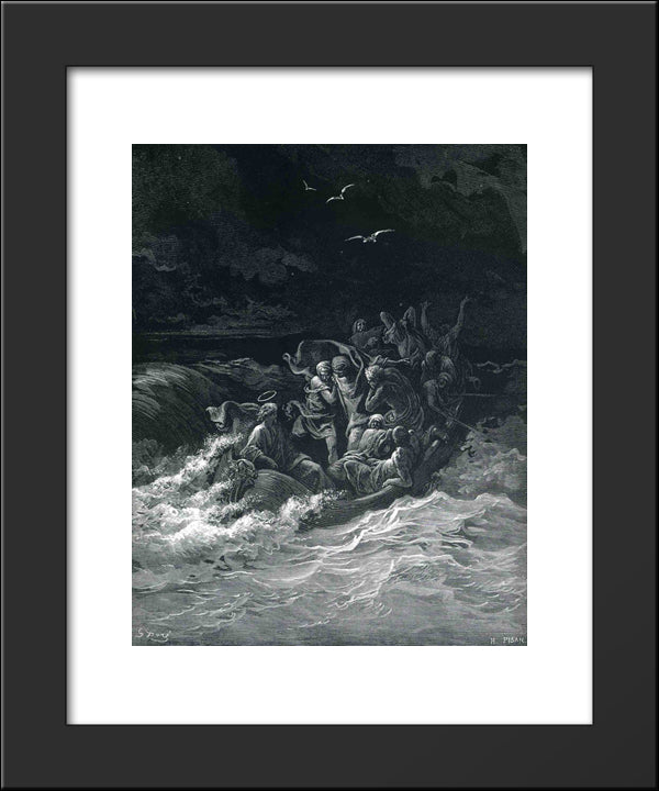 Abishai Saves David'S Life 20x24 Black Modern Wood Framed Art Print Poster by Dore, Gustave