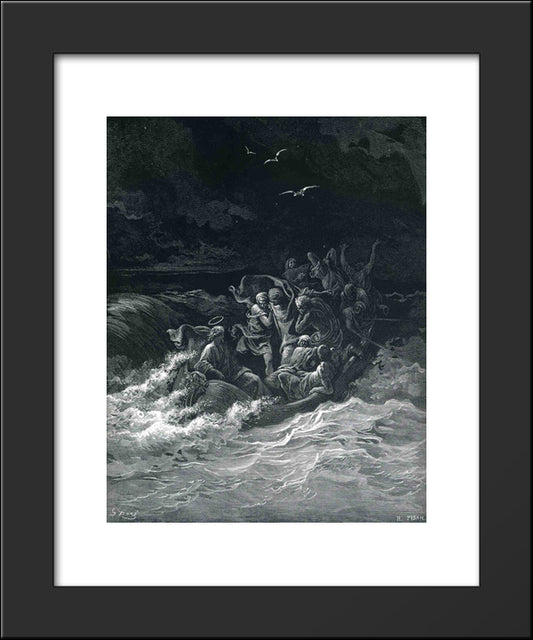 Abishai Saves David'S Life 20x24 Black Modern Wood Framed Art Print Poster by Dore, Gustave