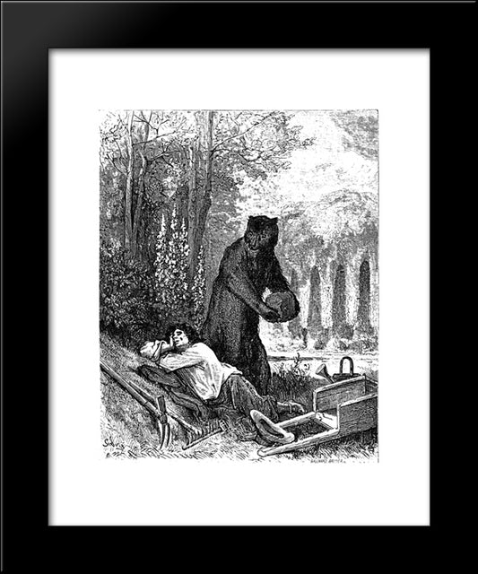 Amateur From Garden 20x24 Black Modern Wood Framed Art Print Poster by Dore, Gustave