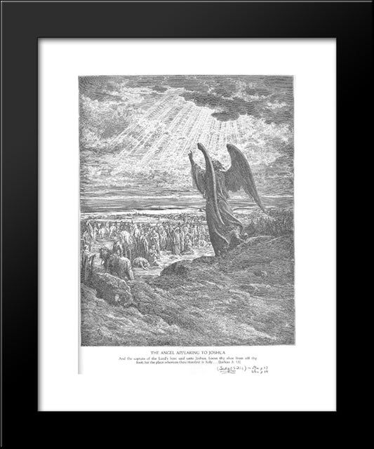 An Angel Appears To The Israelites 20x24 Black Modern Wood Framed Art Print Poster by Dore, Gustave
