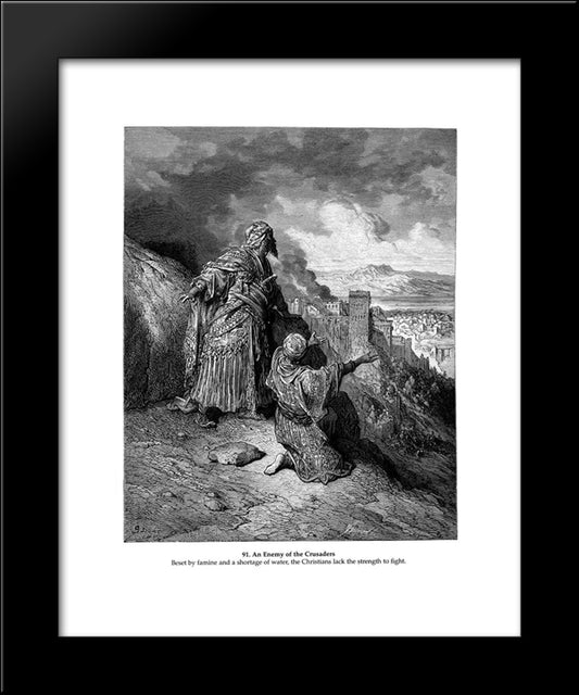 An Enemy Of The Crusaders 20x24 Black Modern Wood Framed Art Print Poster by Dore, Gustave