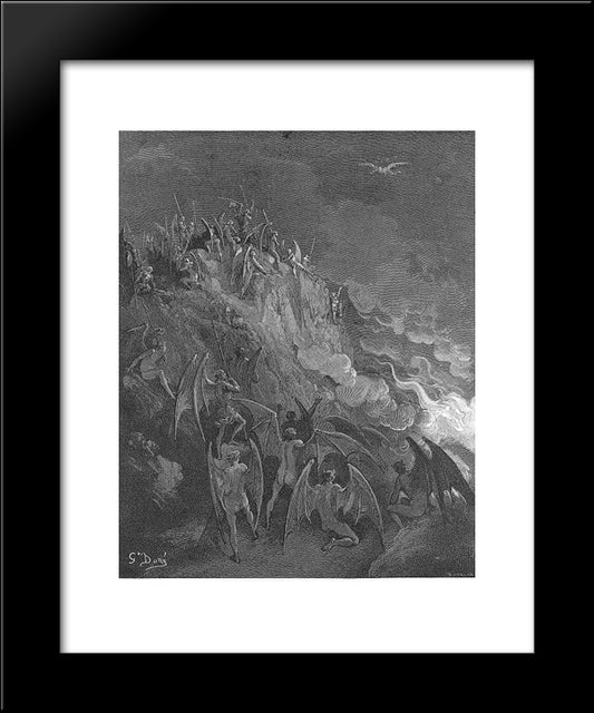 And Now Expecting Each Hour Their Great Adventurer, From The Search Of Foreign Worlds 20x24 Black Modern Wood Framed Art Print Poster by Dore, Gustave