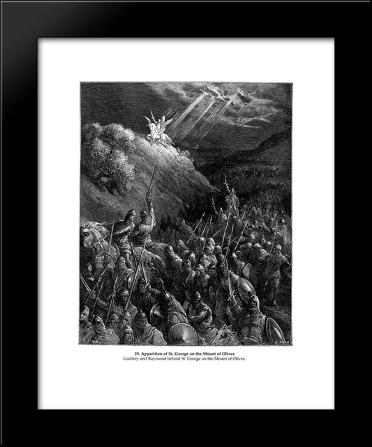 Apparition Of St. George On The Mount Of Olives_Gustavedore_Sqs__Crusades_George_Mt_Olives__Xyz32728.Gif 20x24 Black Modern Wood Framed Art Print Poster by Dore, Gustave