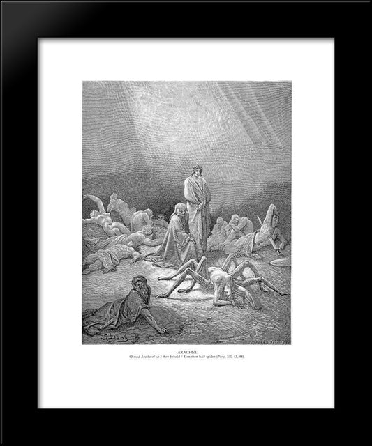 Arachne 20x24 Black Modern Wood Framed Art Print Poster by Dore, Gustave