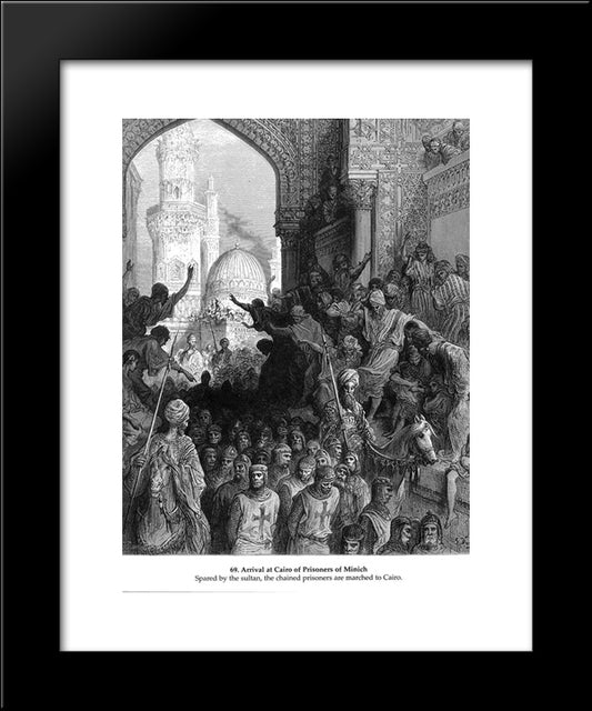 Arrival At Cairo Of Prisoners Of Minich 20x24 Black Modern Wood Framed Art Print Poster by Dore, Gustave
