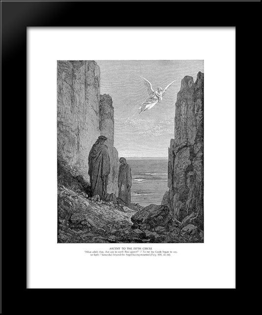 Ascent To The Fifth Circle 20x24 Black Modern Wood Framed Art Print Poster by Dore, Gustave