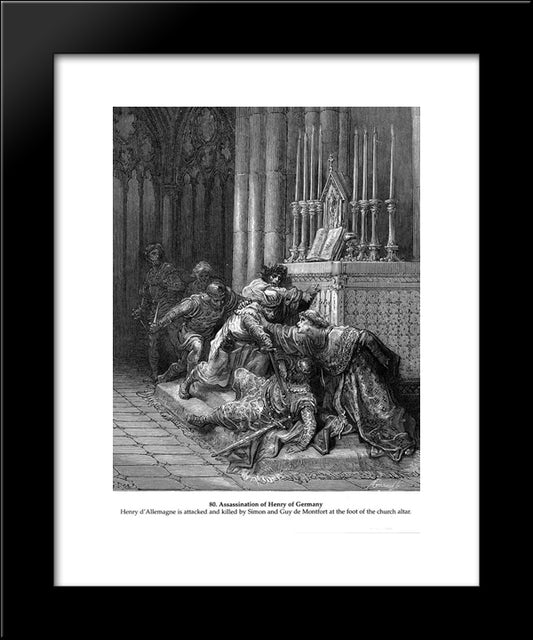 Assassination Of Henry Of Germany 20x24 Black Modern Wood Framed Art Print Poster by Dore, Gustave