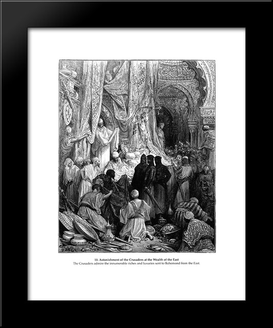 Astonishment Of The Crusaders At The Wealth Of The East 20x24 Black Modern Wood Framed Art Print Poster by Dore, Gustave