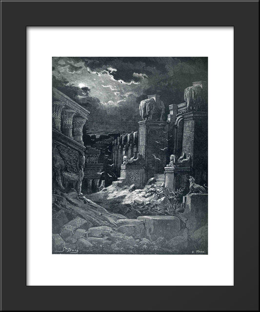 Babylon Fallen 20x24 Black Modern Wood Framed Art Print Poster by Dore, Gustave