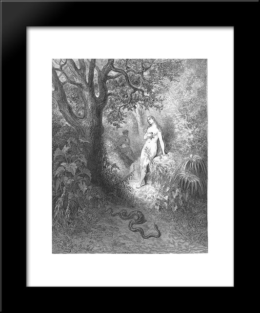 Back To The Thicket Slunk The Guilty Serpent 20x24 Black Modern Wood Framed Art Print Poster by Dore, Gustave