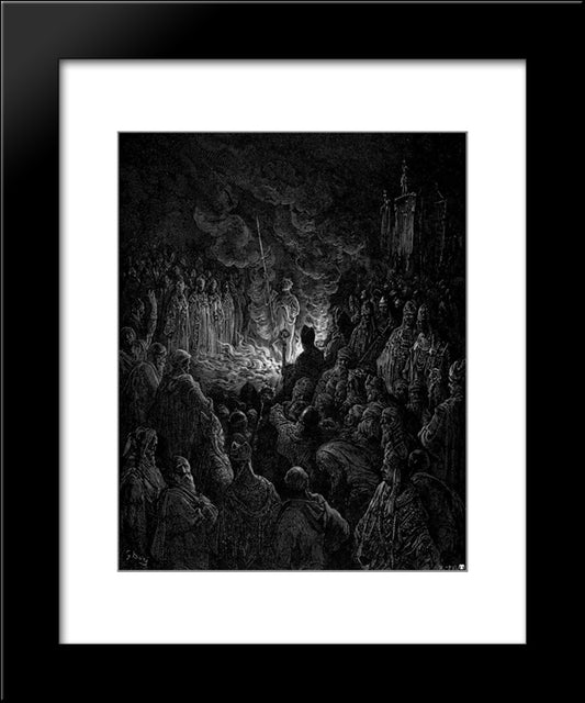 Barthelemi Undergoing The Ordeal Of Fire 20x24 Black Modern Wood Framed Art Print Poster by Dore, Gustave