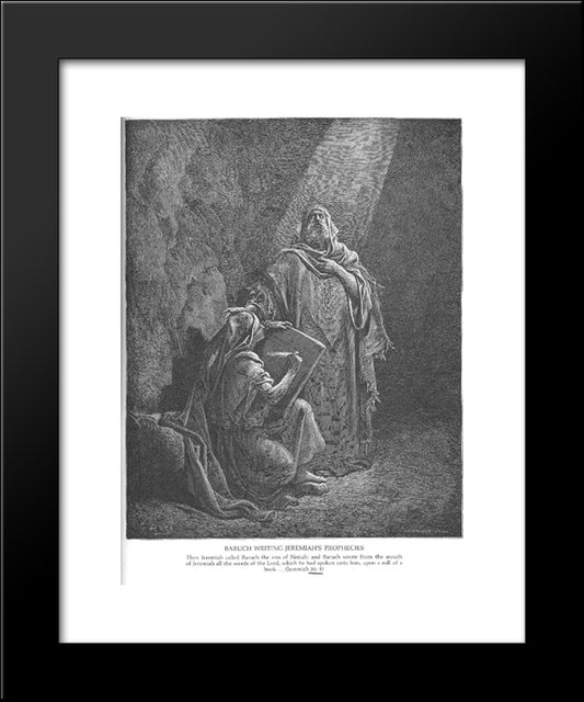 Baruch Writes Jeremiah'S Prophecies 20x24 Black Modern Wood Framed Art Print Poster by Dore, Gustave
