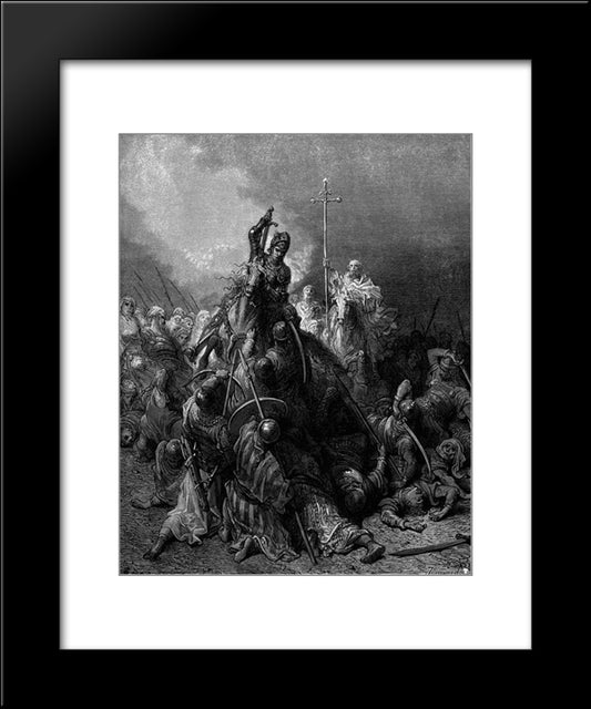 Battle Of Antioch 20x24 Black Modern Wood Framed Art Print Poster by Dore, Gustave
