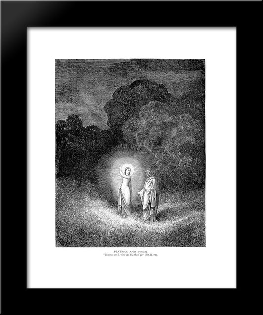 Beatrice & Virgil 20x24 Black Modern Wood Framed Art Print Poster by Dore, Gustave