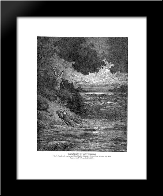 Buonconte Da Montefeltro 20x24 Black Modern Wood Framed Art Print Poster by Dore, Gustave